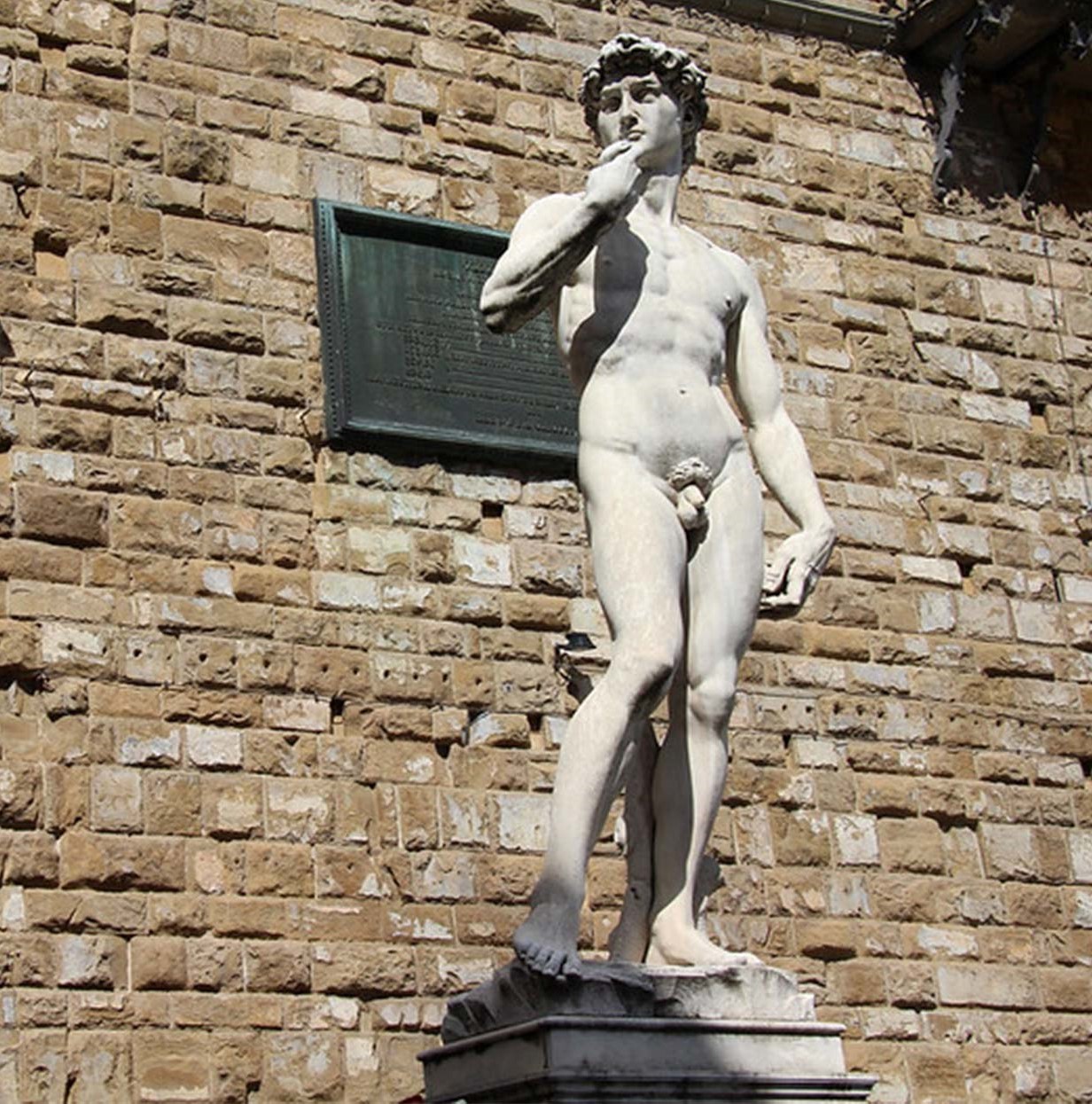 A replica of “David” of Michelangelo