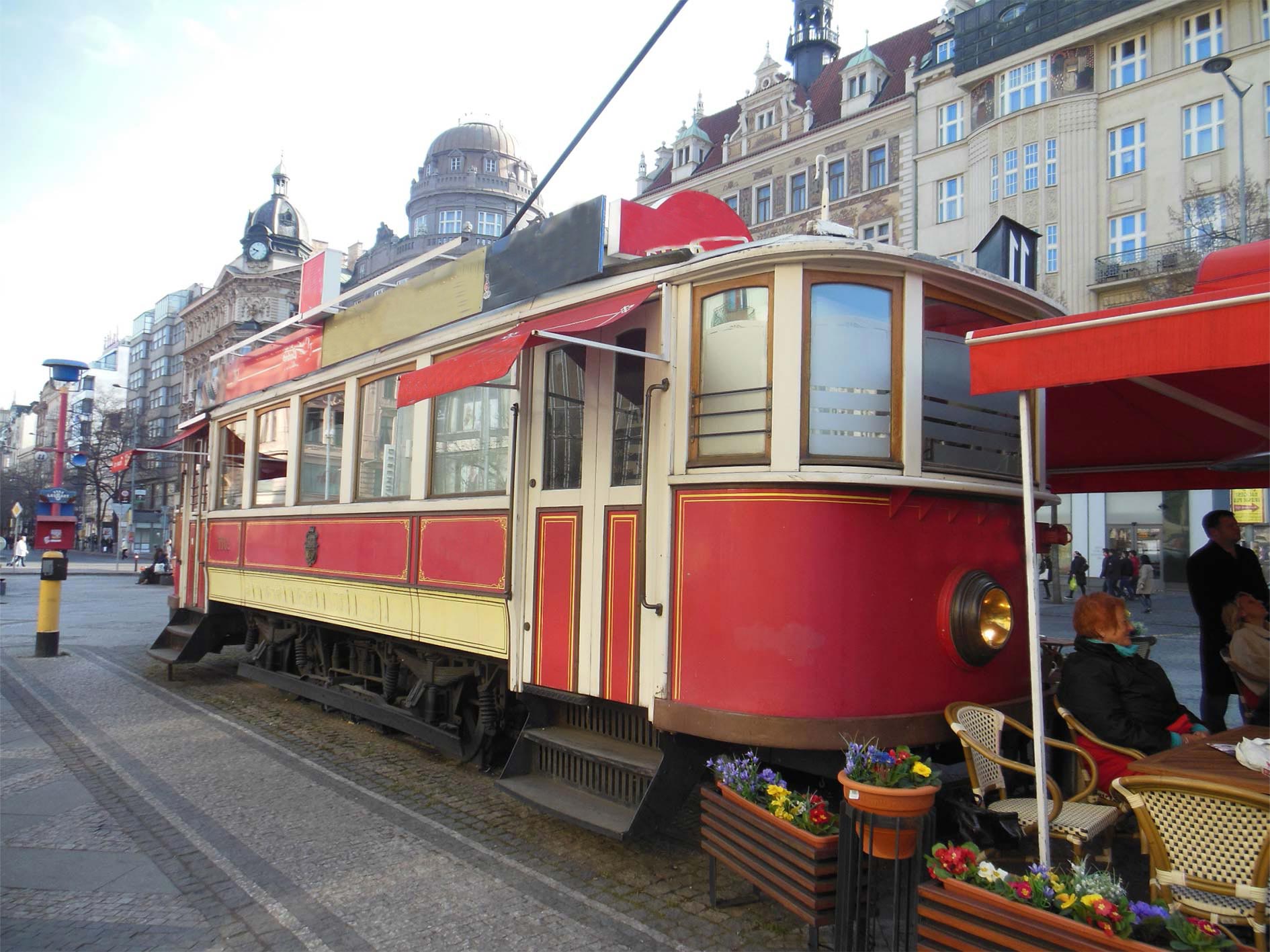 Red Tram cafe on Wenceslas Square