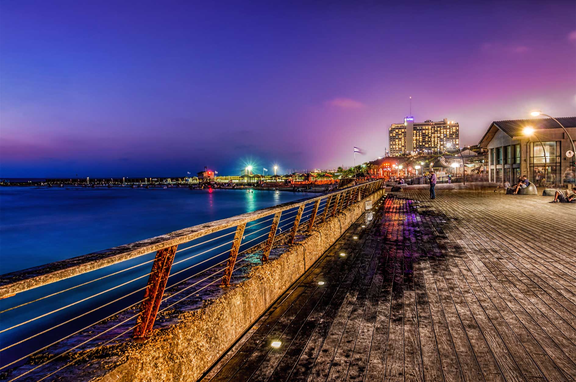 Port of Tel Aviv at night