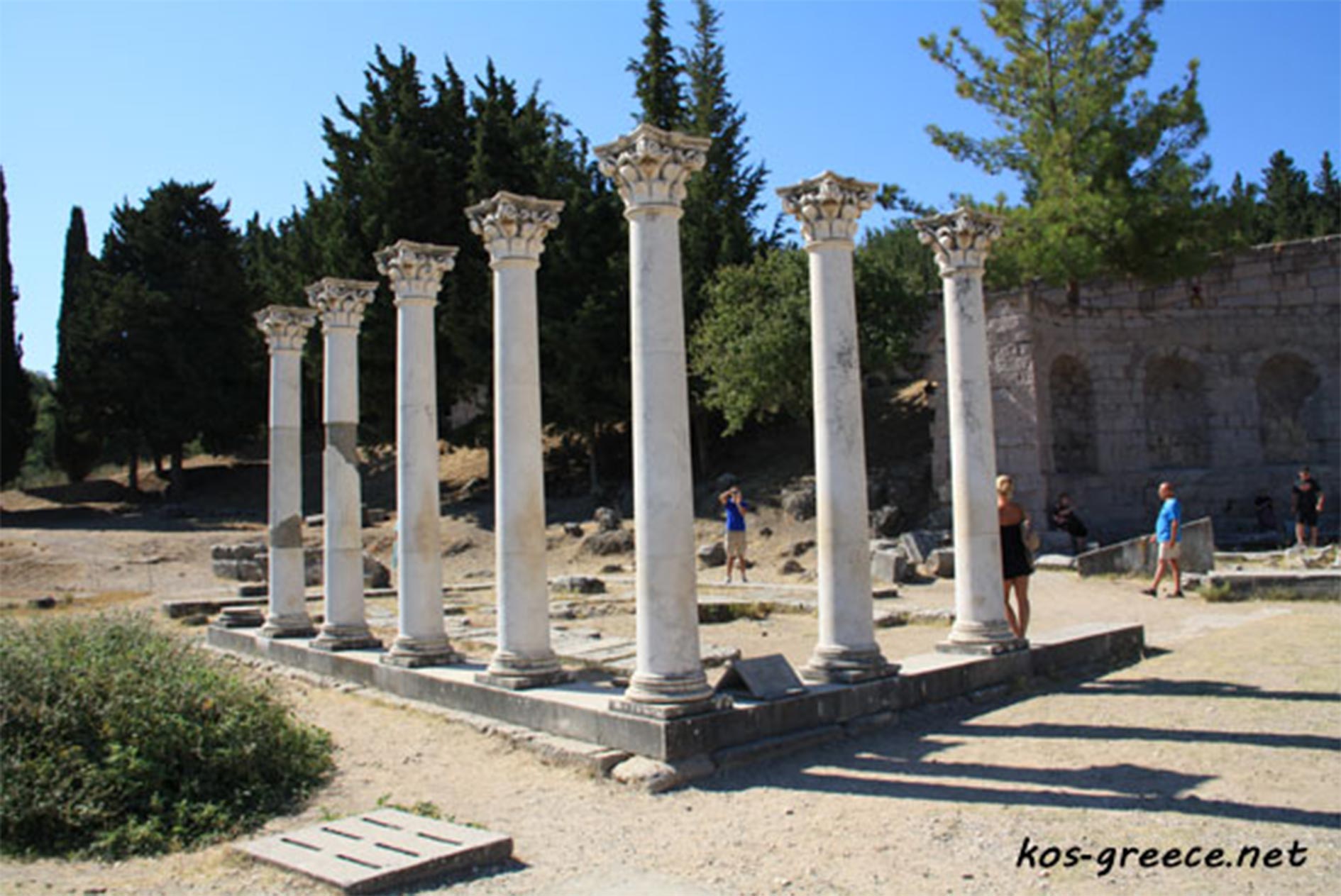 Restored columns belonging to the Temple of Apollo on the second level