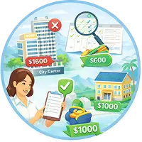 Accommodation selection — sometimes saving you thousands